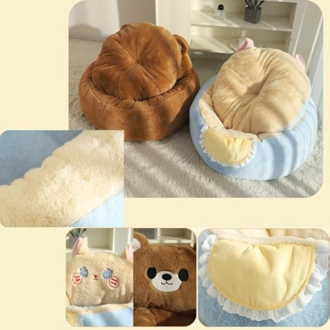 Calming Fluffy Sleep Cute Cat Bed