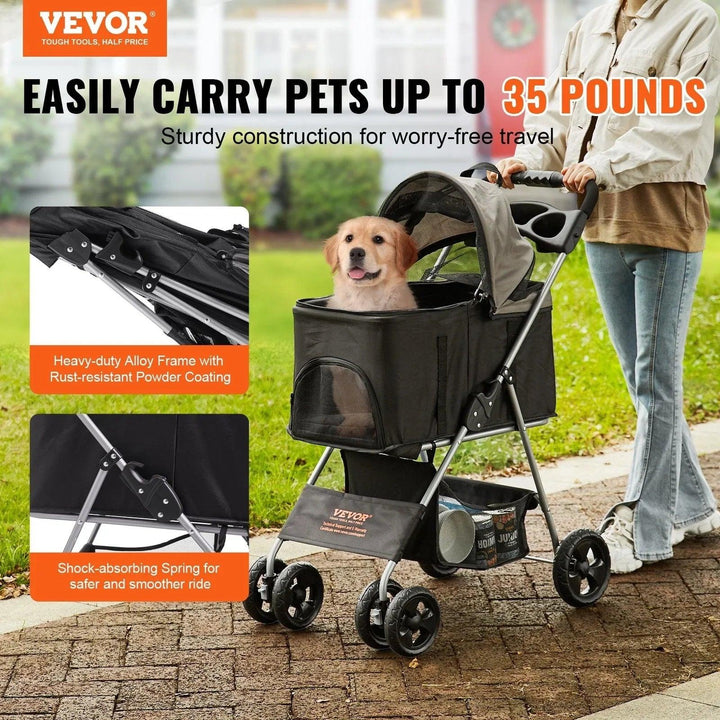 Four-wheeled Rotating Dog Stroller-snuggletails